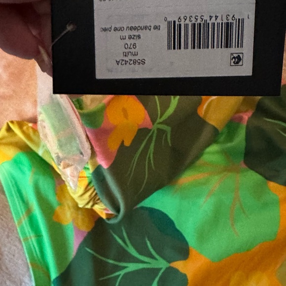 Kate Spade Cucumber Floral Tie Bandeau One-Piece - Picture 6 of 6